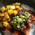 BBQ Salmon Bowls With Mango Avocado Salsa 3 BBQ Salmon Bowls With Mango Avocado Salsa