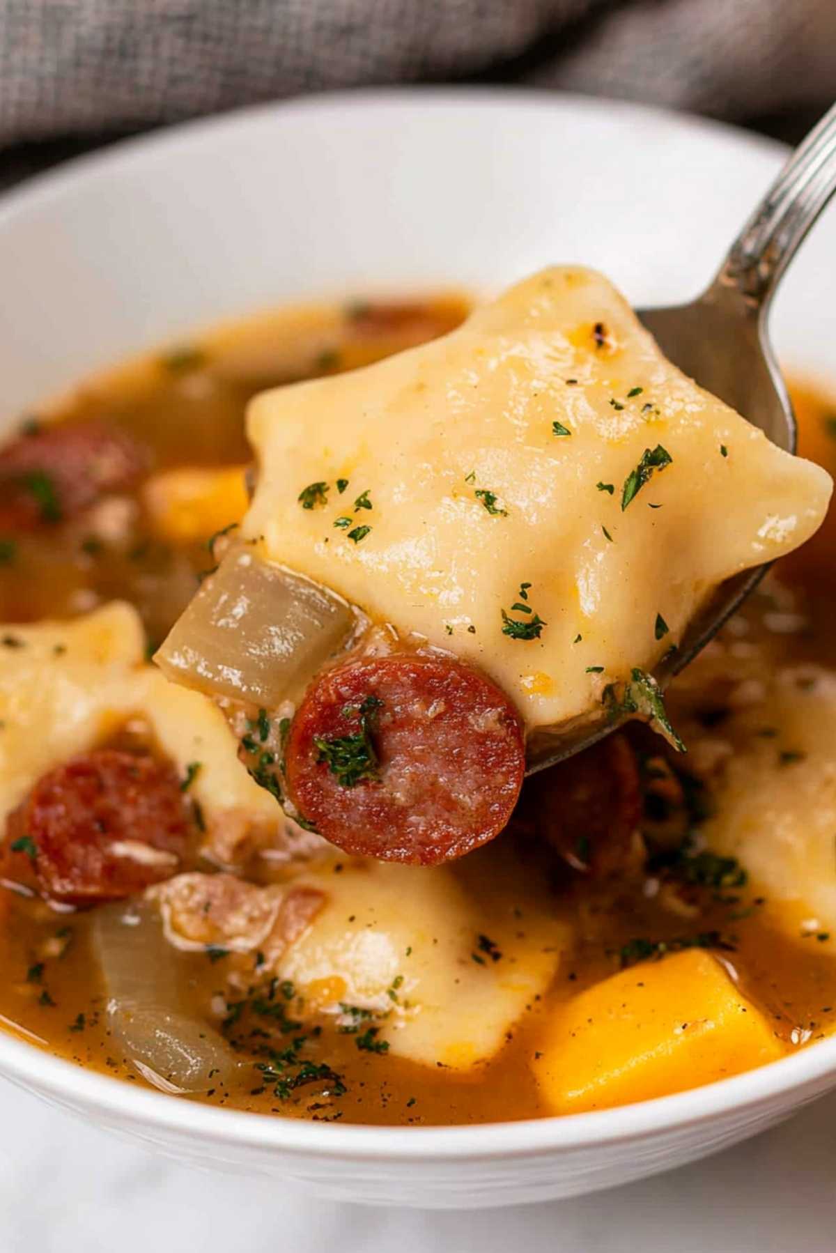 Pierogi Kielbasa Soup