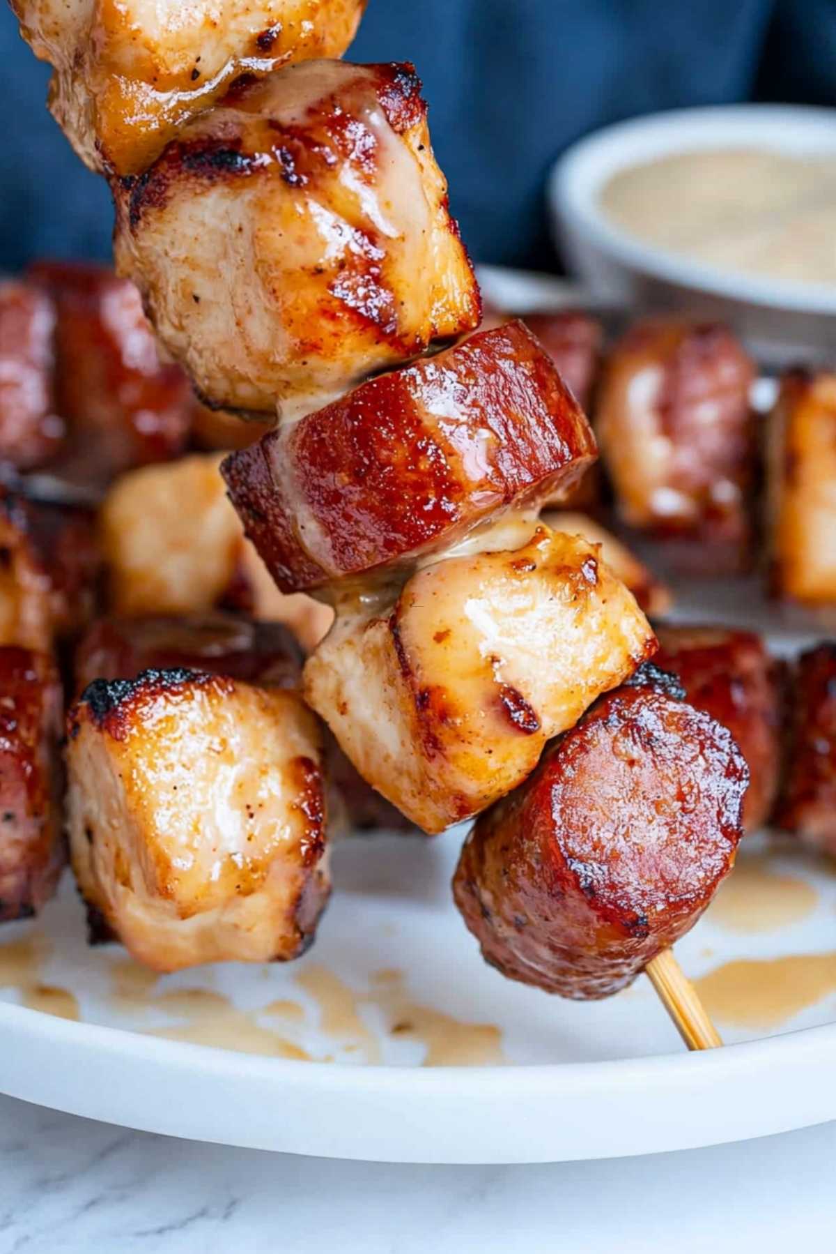 Honey Mustard Chicken & Sausage Skewers: A Flavorful Grilled Delight