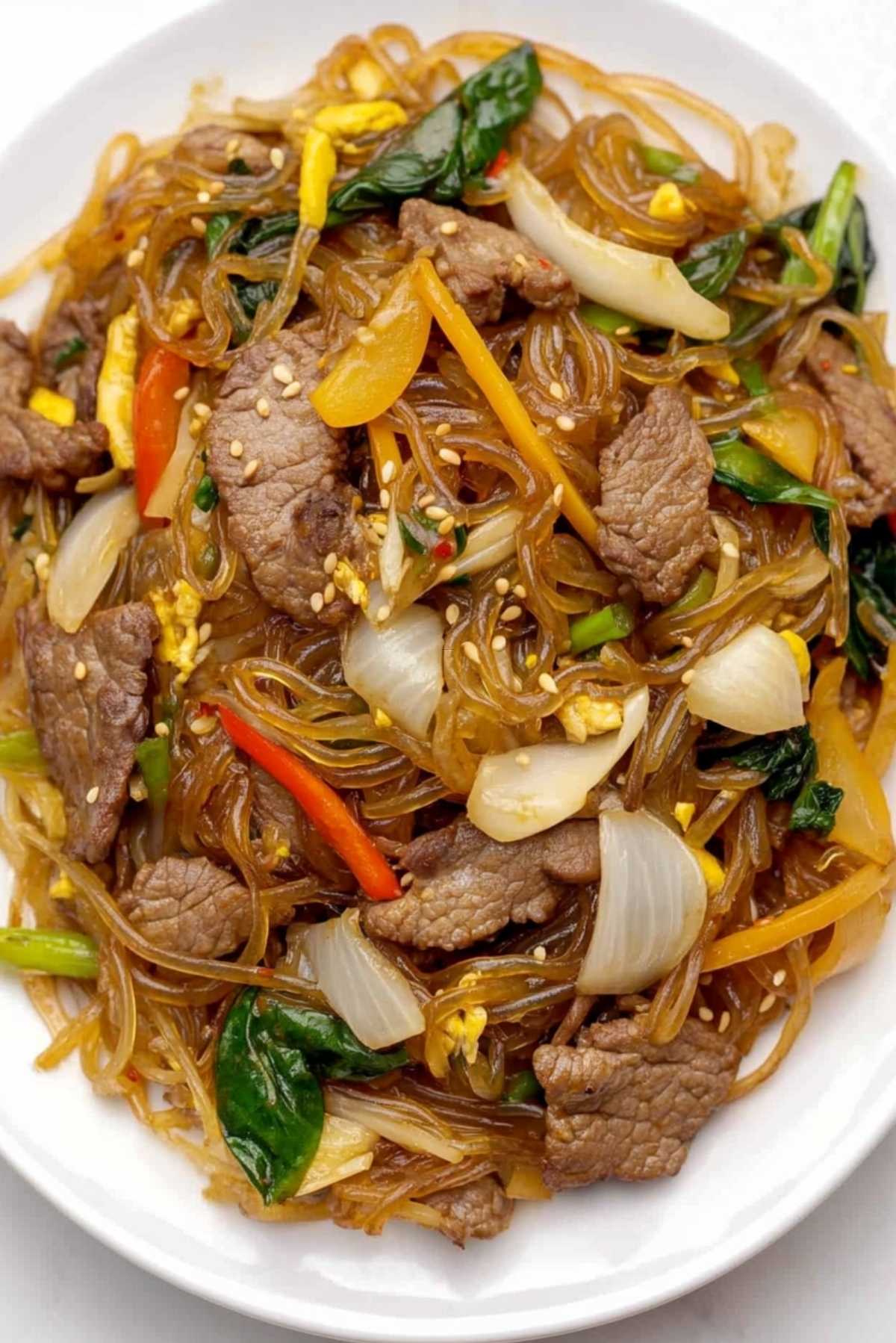 Beef Japchae (Korean Glass Noodles)