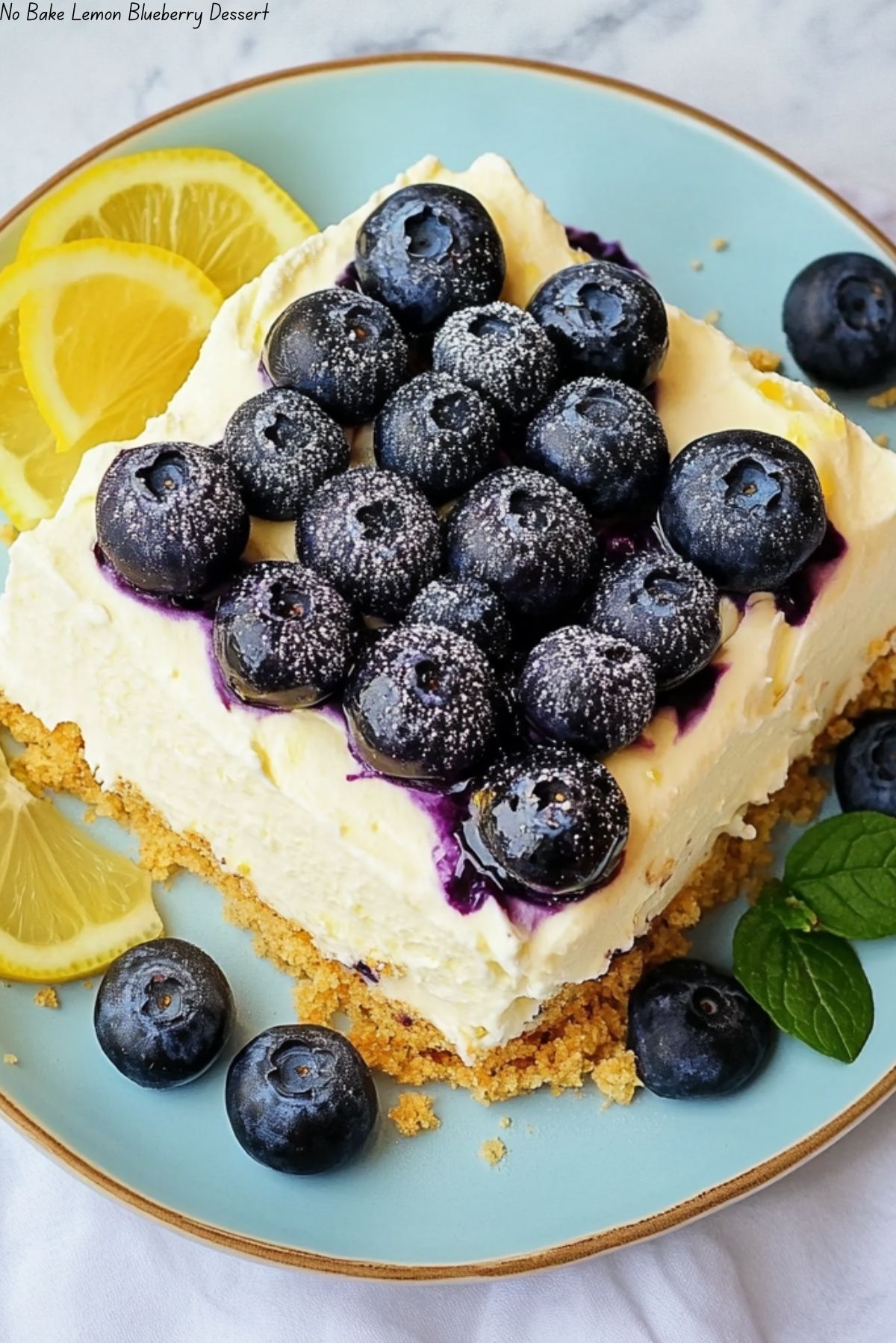 No Bake Lemon Blueberry Dessert