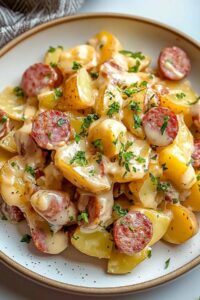 Cheesy Ranch Potatoes and Smoked Sausage