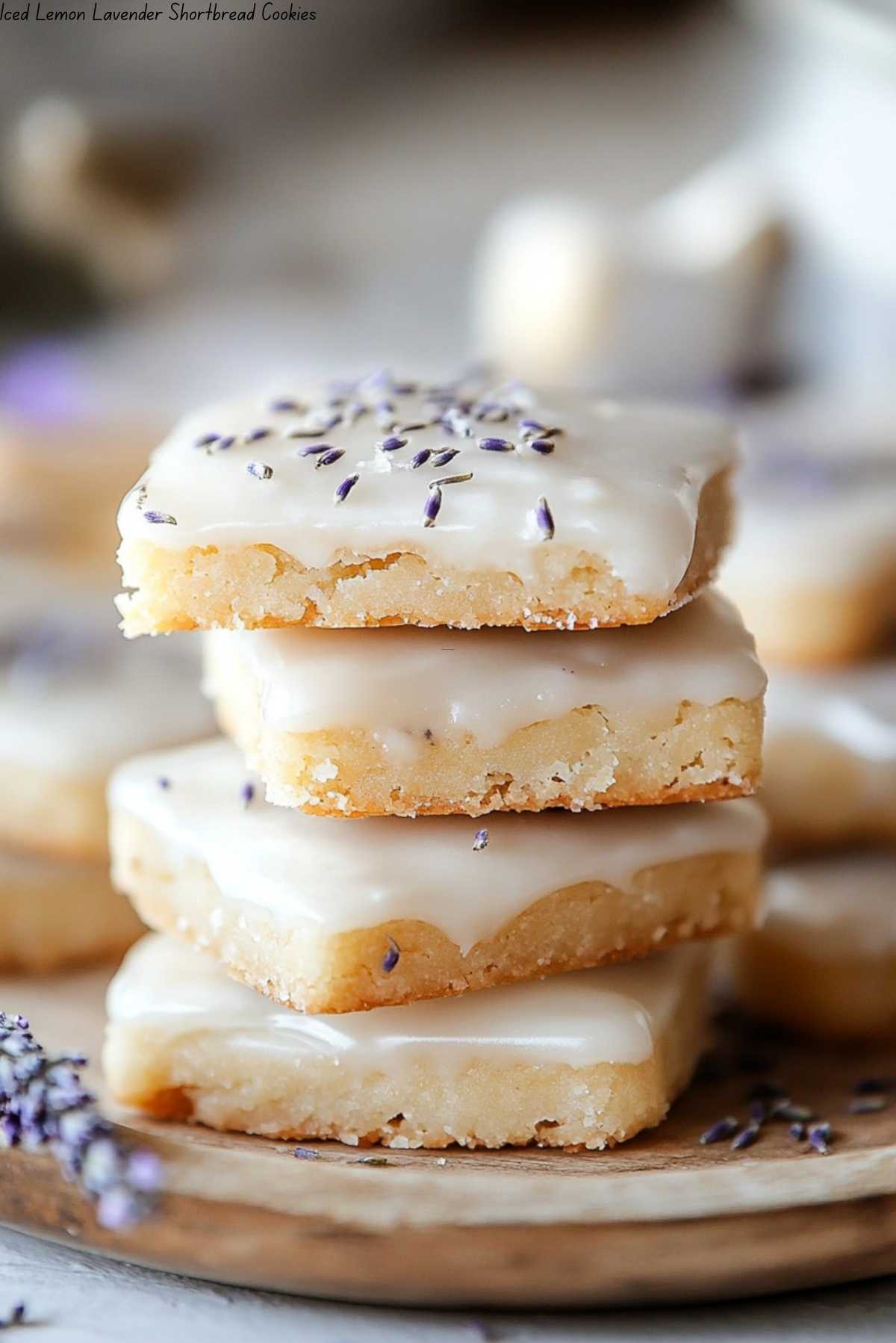 Iced Lemon Lavender Shortbread Cookies