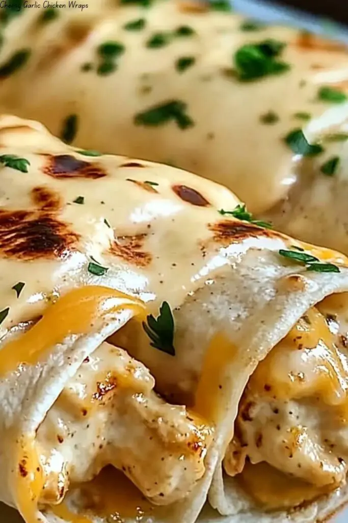Cheesy Garlic Chicken Wraps 4 Cheesy Garlic Chicken Wraps