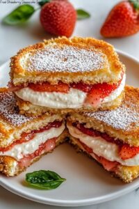 Fried Strawberry Cheesecake Sandwiches