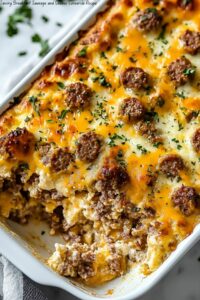 Savory Breakfast Sausage and Cheese Casserole Recipe