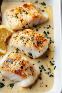 Tasty Baked Cod in Coconut Lemon Cream Sauce