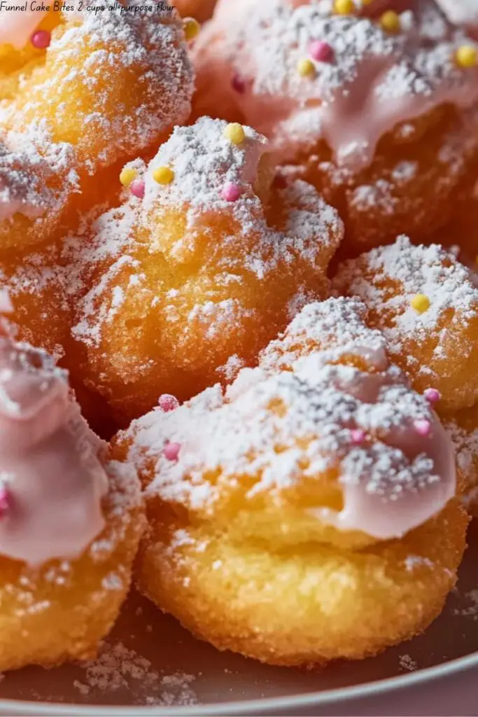 Funnel Cake Bites 2 cups all-purpose flour 4 Funnel Cake Bites 2 cups all-purpose flour