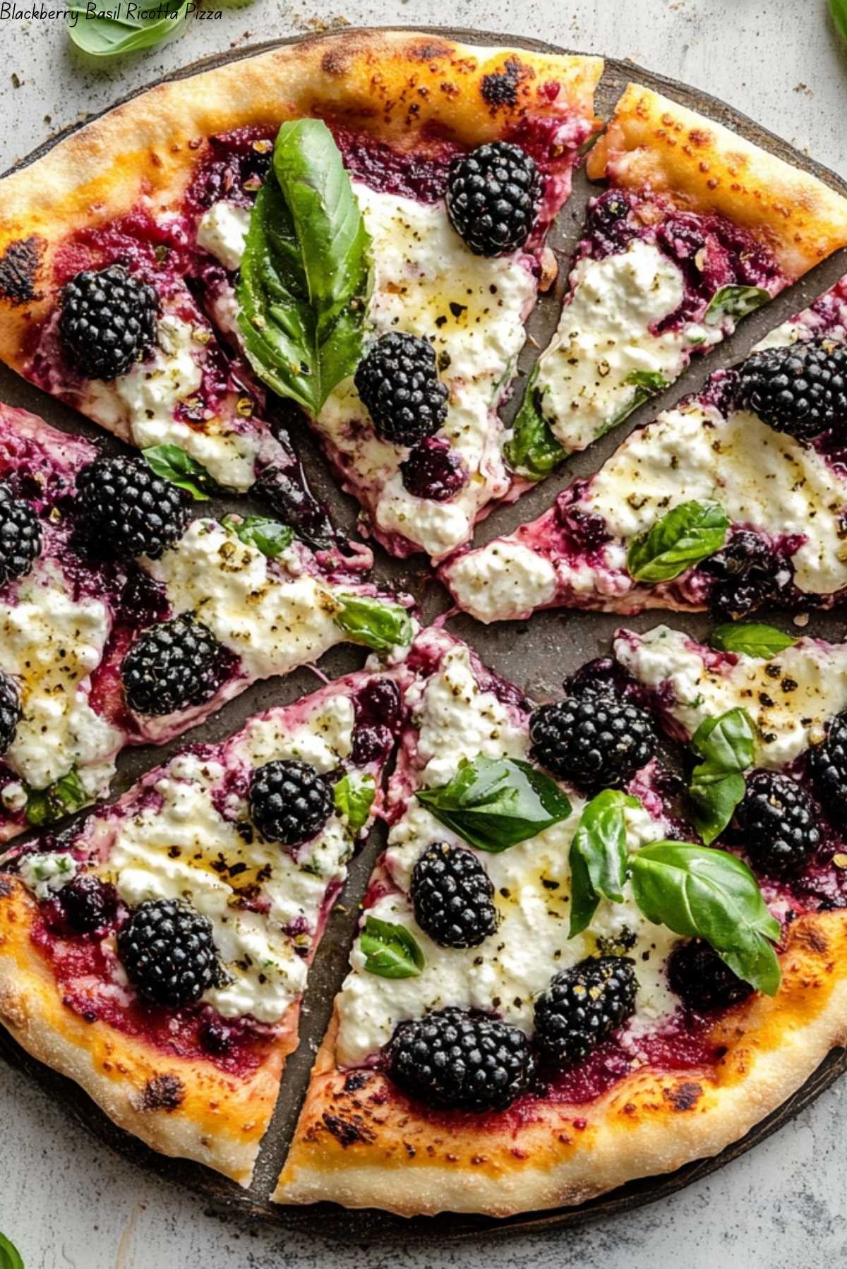 Blackberry Basil Ricotta Pizza