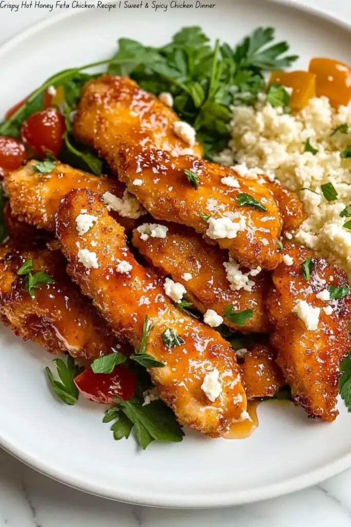 Crispy Hot Honey Feta Chicken Recipe | Sweet & Spicy Chicken Dinner 4 Crispy Hot Honey Feta Chicken Recipe | Sweet & Spicy Chicken Dinner