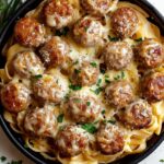Garlic Butter Sausage Bites with Creamy Parmesan Pasta