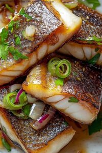 Ginger Onion Fried Sea Bass