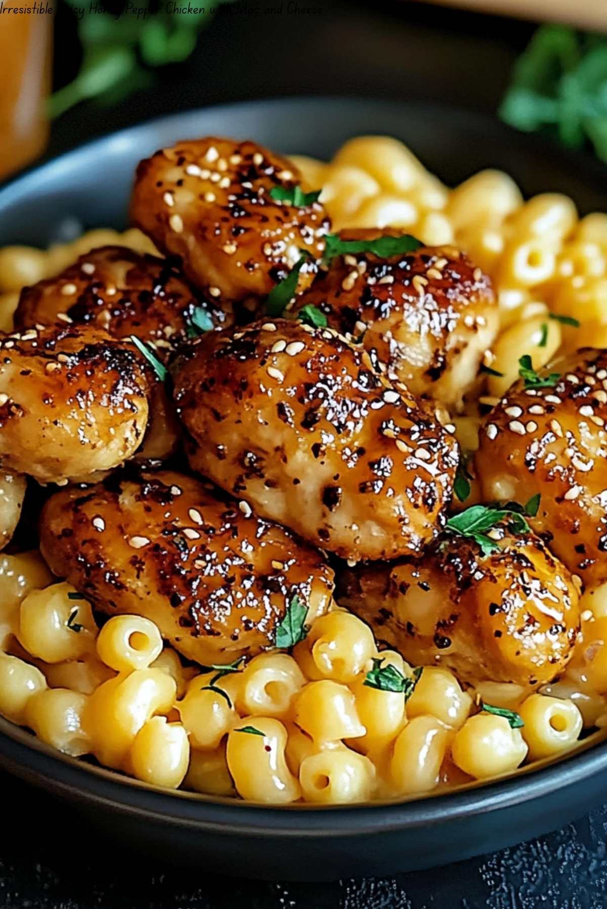 Irresistible Spicy Honey Pepper Chicken with Mac and Cheese