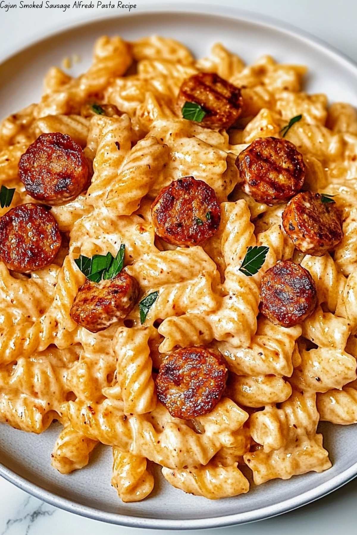 Cajun Smoked Sausage Alfredo Pasta Recipe