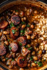 Black-Eyed Peas with Bacon and Sausage