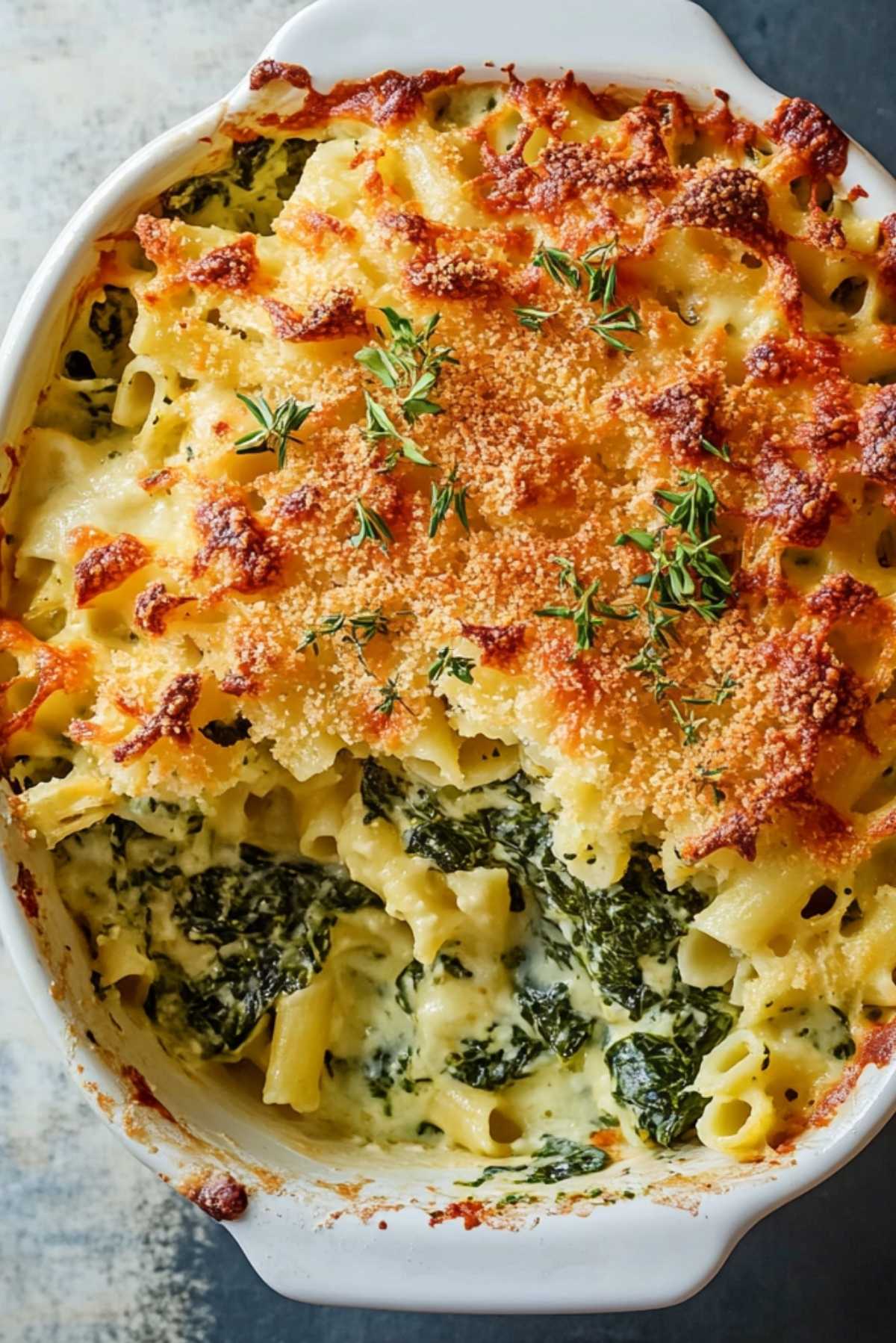 Spinach and Cheese Pasta Bake