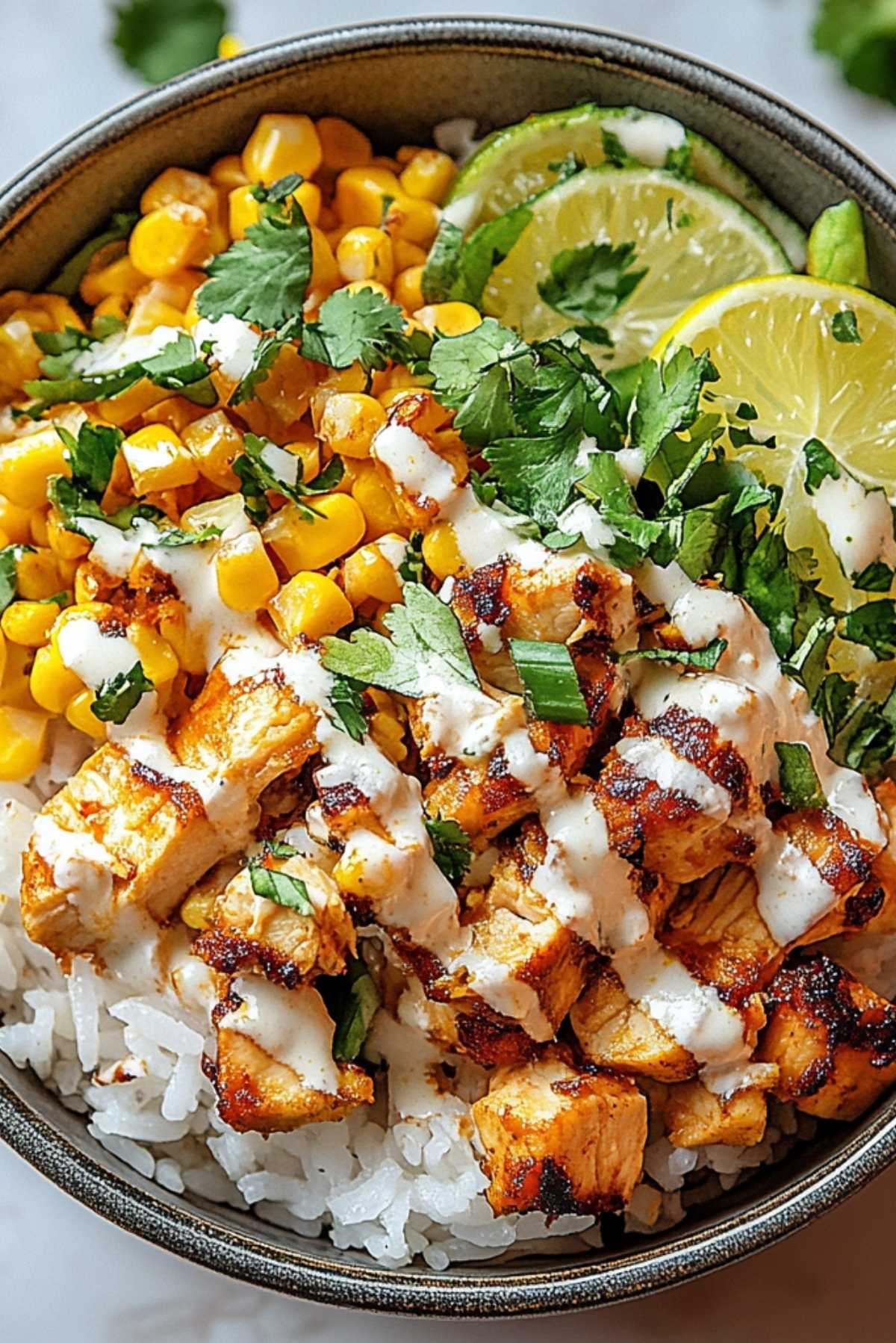 Street Corn Chicken Rice Bowl