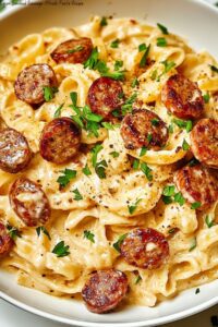 Cajun Smoked Sausage Alfredo Pasta Recipe