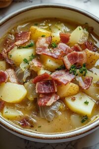 Irish Bacon, Cabbage, and Potato Soup