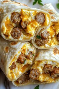 Cheesy Sausage and Egg Wraps