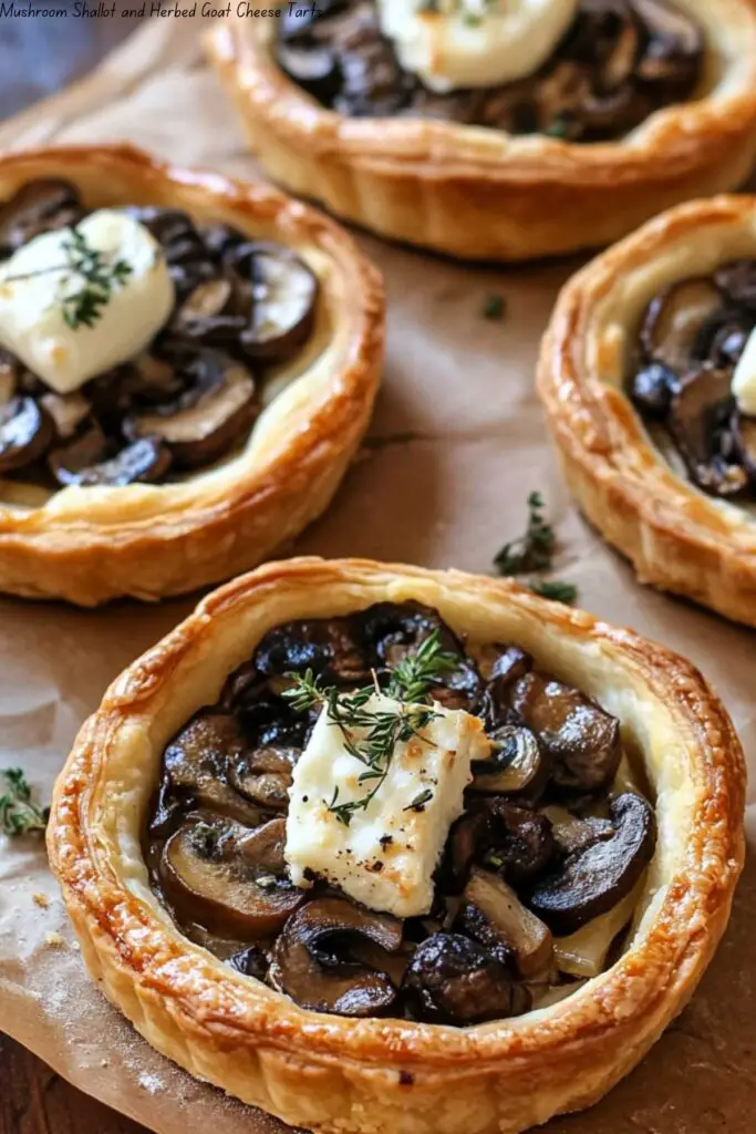 Mushroom Shallot and Herbed Goat Cheese Tarts 4 Mushroom Shallot and Herbed Goat Cheese Tarts