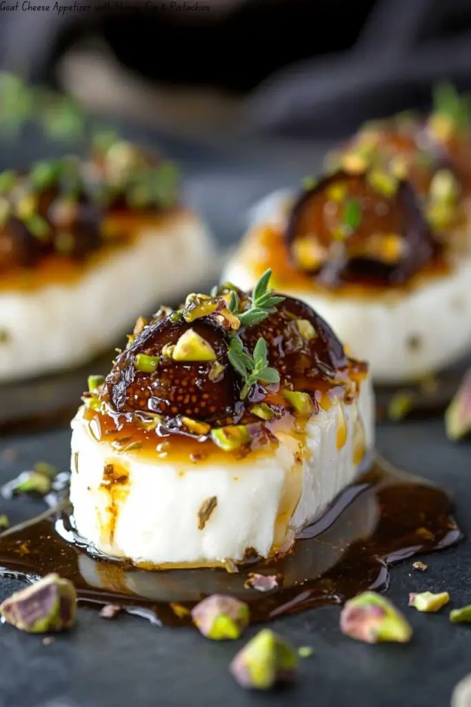 Goat Cheese Appetizer with Honey, Fig & Pistachios 4 Goat Cheese Appetizer with Honey, Fig & Pistachios