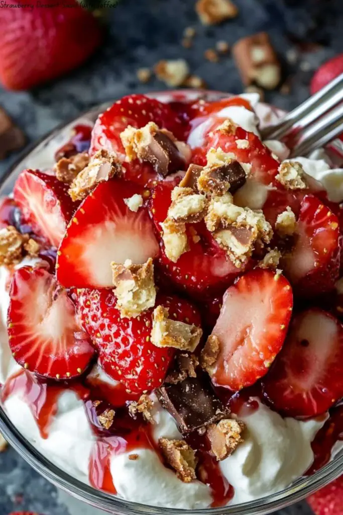 Strawberry Dessert Salad (with Toffee) 4 Strawberry Dessert Salad (with Toffee)