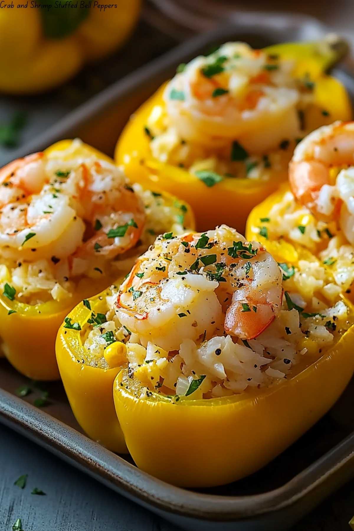 Crab and Shrimp Stuffed Bell Peppers