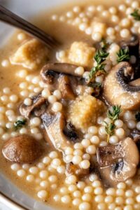 Creamy Mushroom & Pearl Couscous Soup