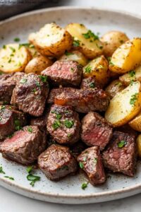 Garlic Butter Steak Bites and Potatoes | Recipe