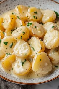 Creamy Garlic Sauce Baby Potatoes