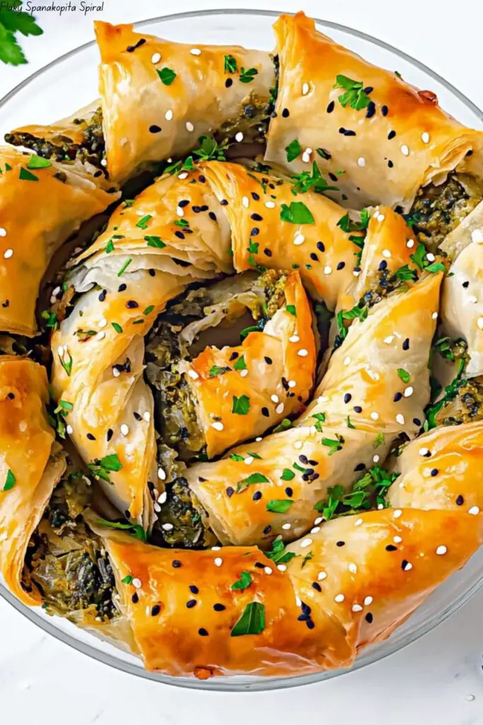 Flaky Spanakopita Spiral 4 Flaky Spanakopita Spiral