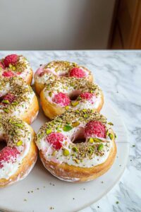 Raspberry Pistachio Sourdough Bagels