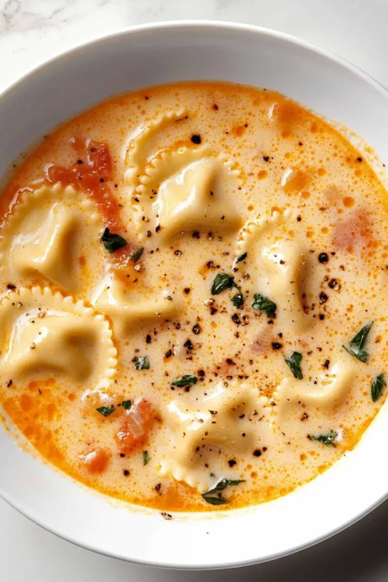 Creamy Tuscan Ravioli Soup