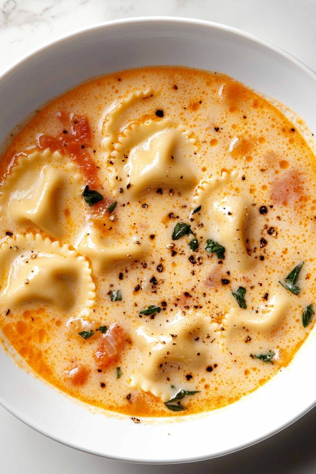 Creamy Tuscan Ravioli Soup