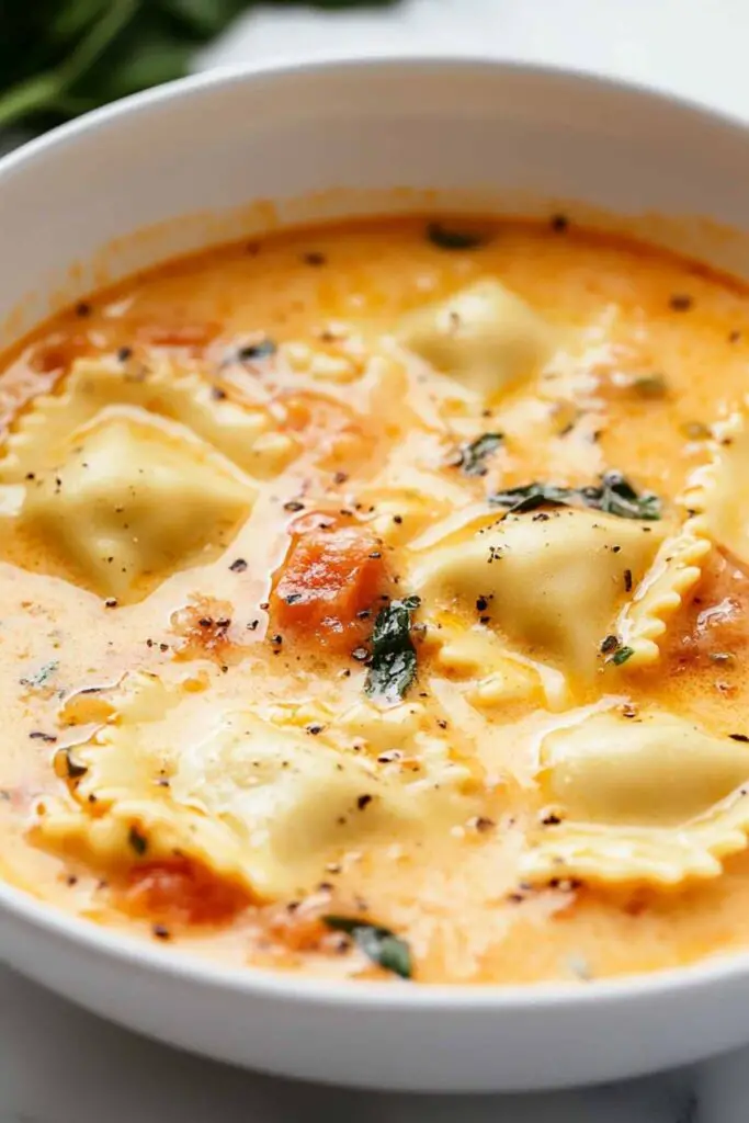 Creamy Tuscan Ravioli Soup 4 Creamy Tuscan Ravioli Soup