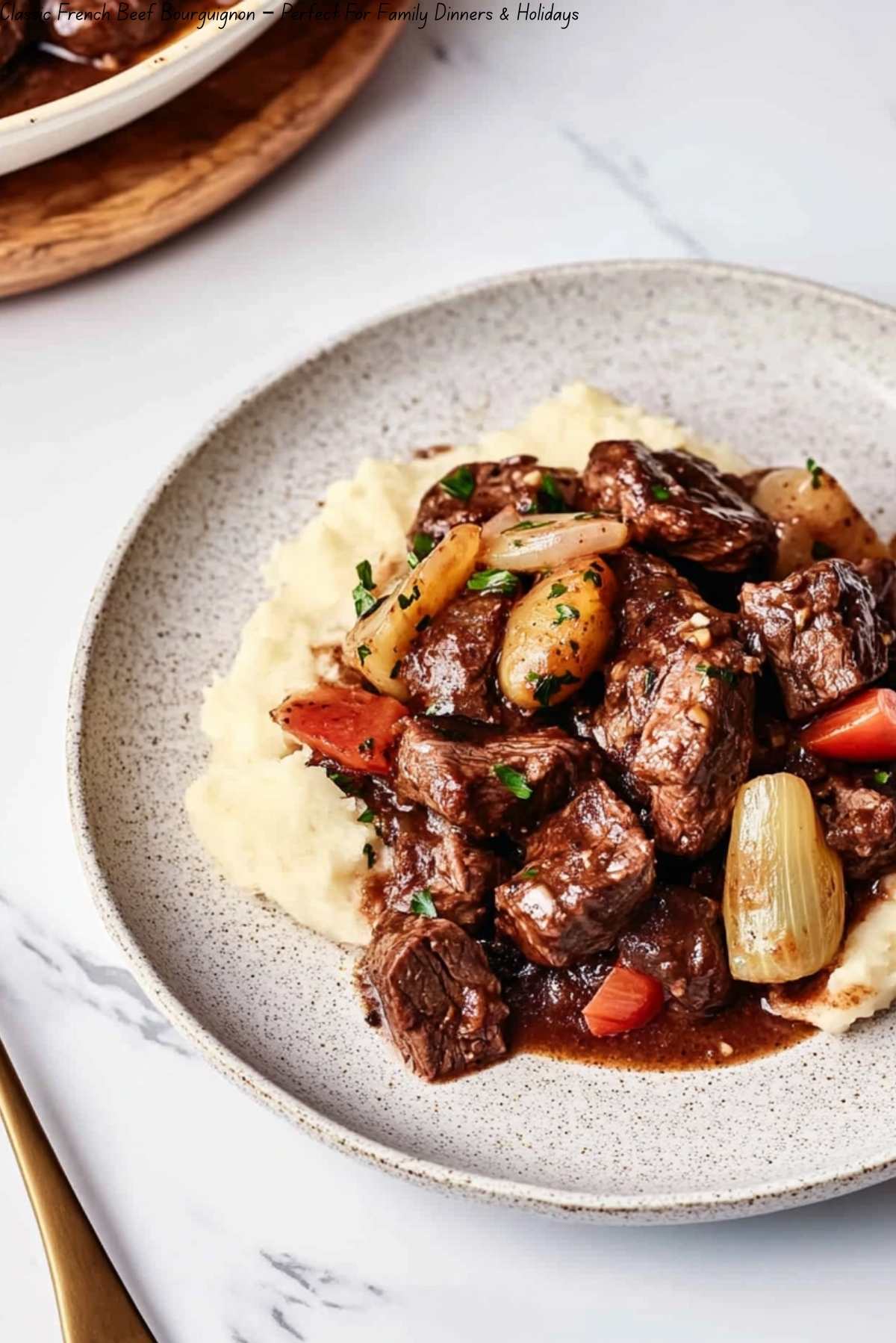 Classic French Beef Bourguignon.