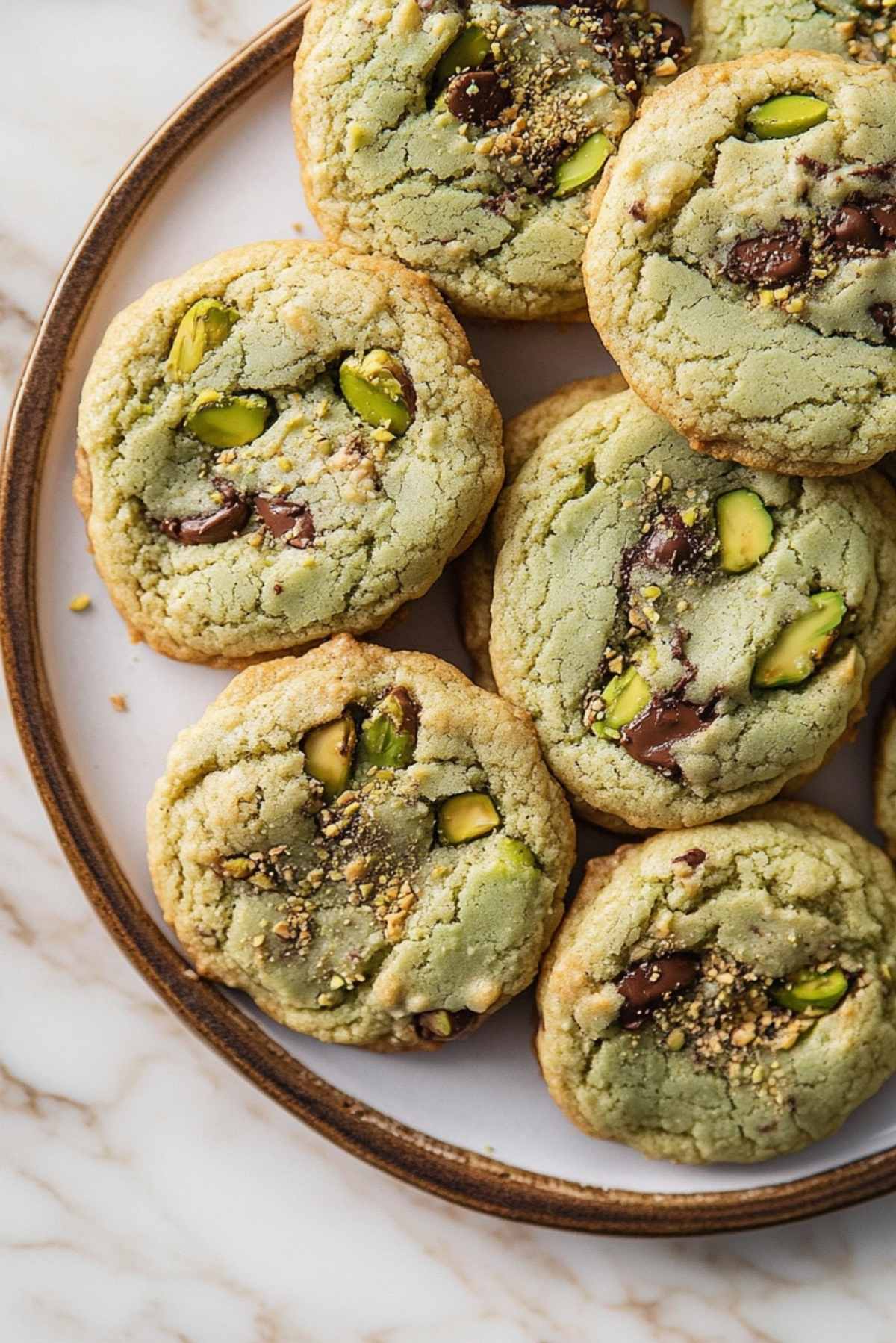 Pistachio Cream Chocolate Chip Cookies