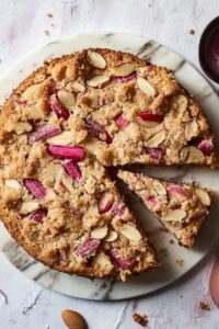 Almond Rhubarb Coffee Cake