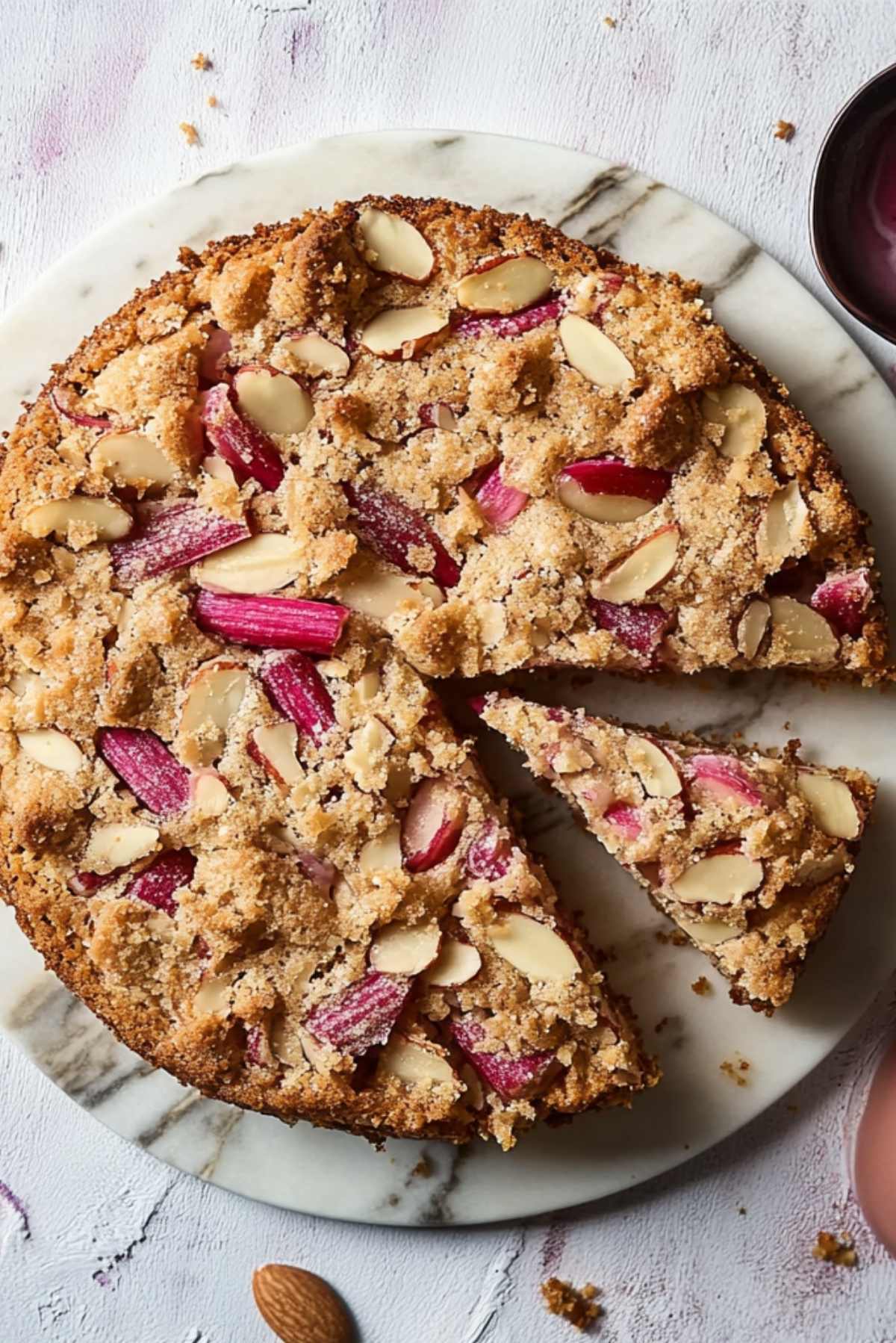 Almond Rhubarb Coffee Cake