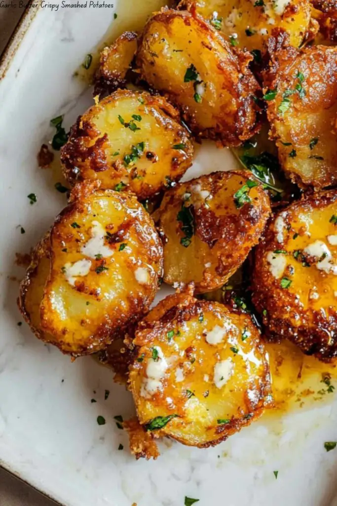 Garlic Butter Crispy Smashed Potatoes 4 Garlic Butter Crispy Smashed Potatoes