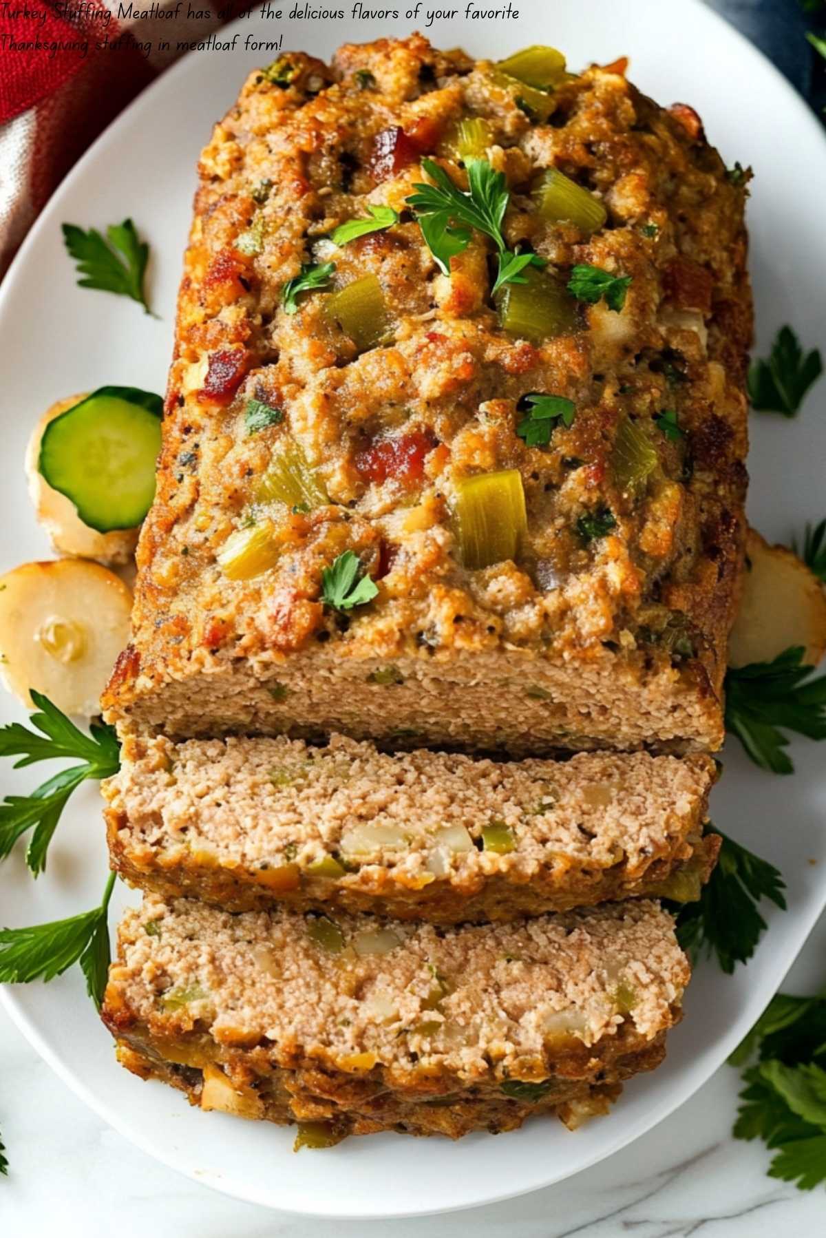 Turkey Stuffing Meatloaf: your favorite Thanksgiving stuffing in meatloaf form!