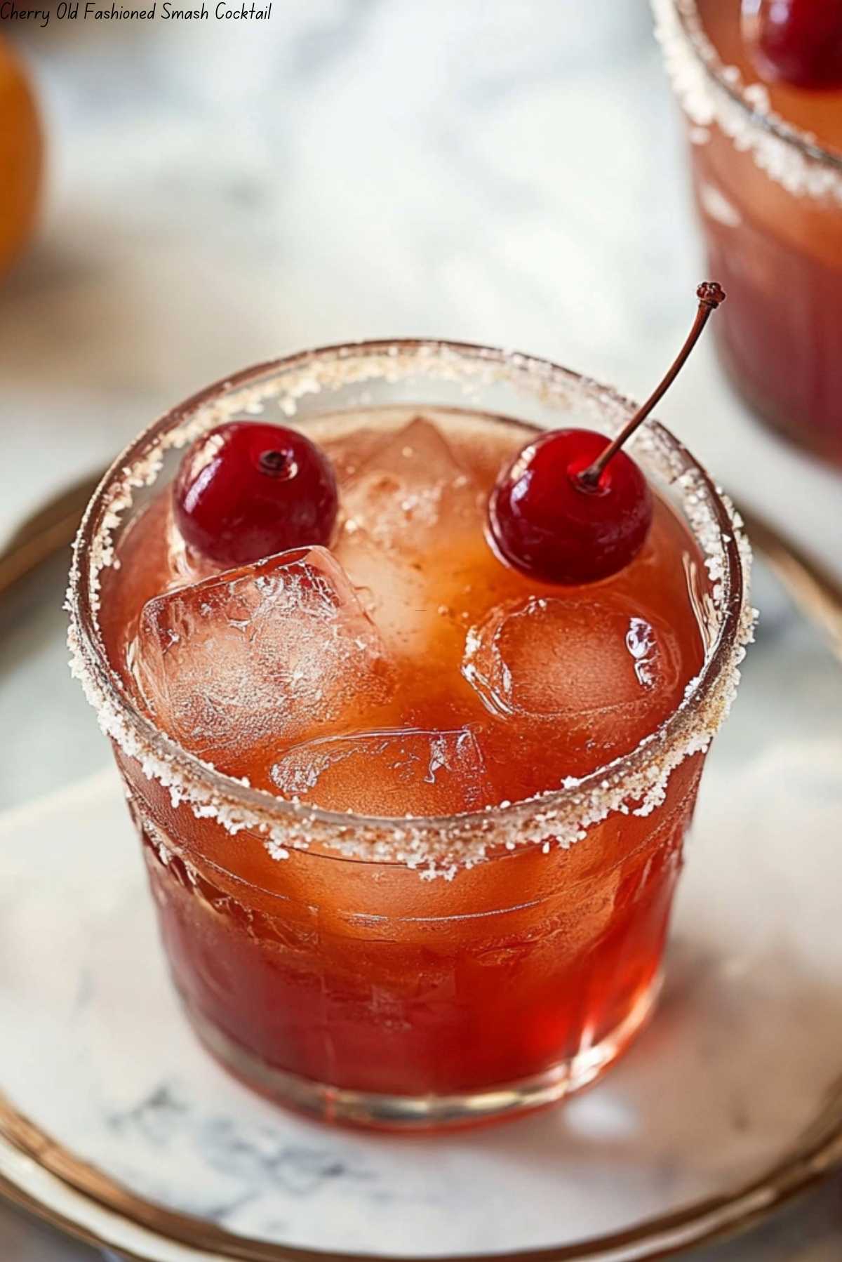 Cherry Old Fashioned Smash Cocktail