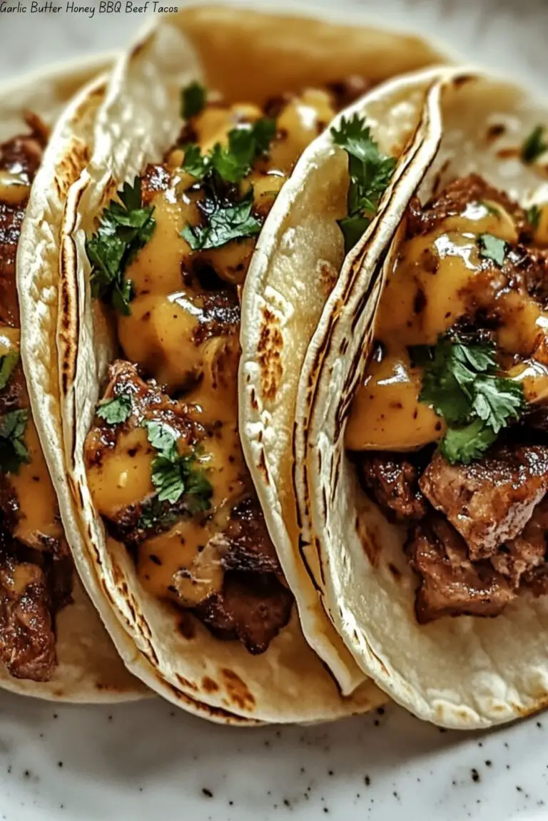 Garlic Butter Honey BBQ Beef Tacos