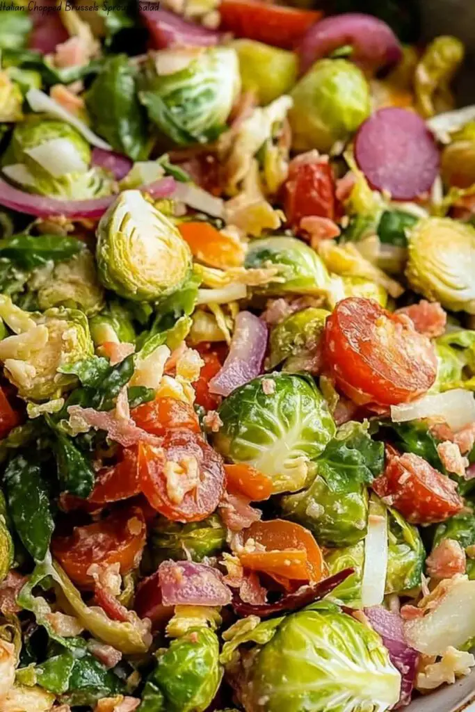Italian Chopped Brussels Sprouts Salad 4 Italian Chopped Brussels Sprouts Salad