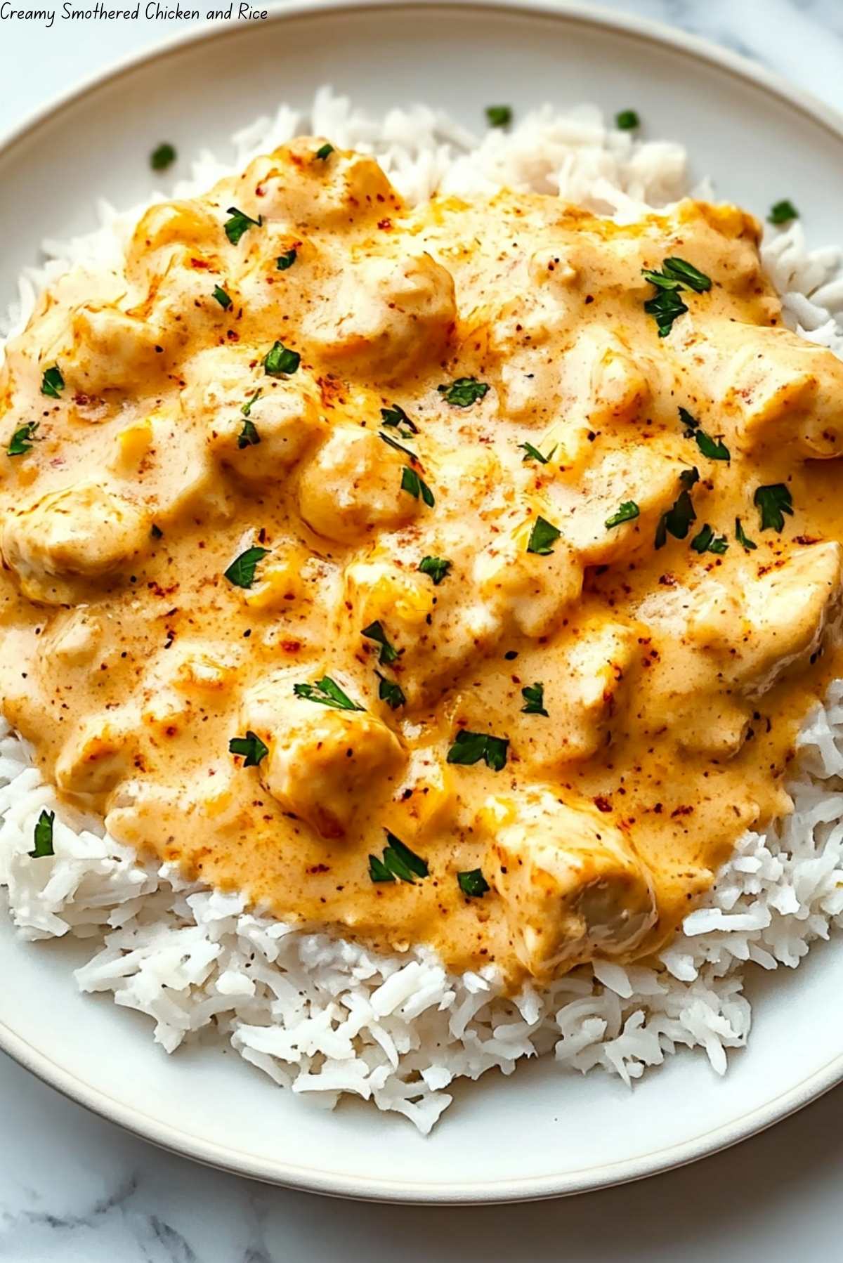 Creamy Smothered Chicken and Rice