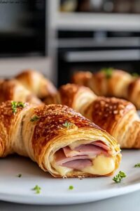 Baked Ham and Cheese Croissants