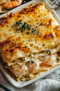 Garlic Butter Shrimp Scampi Lasagna