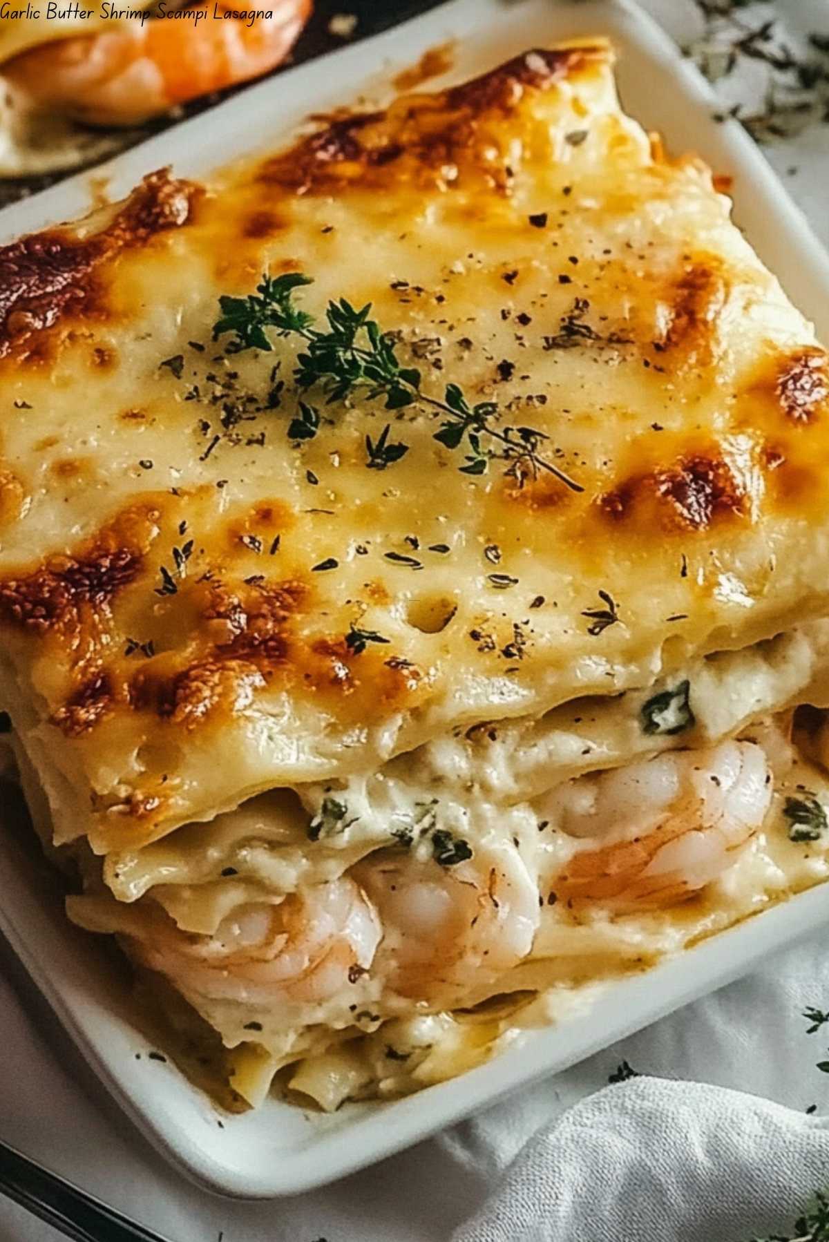 Garlic Butter Shrimp Scampi Lasagna