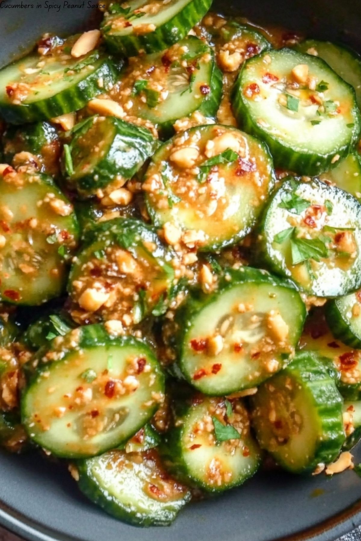 Cucumbers in Spicy Peanut Sauce